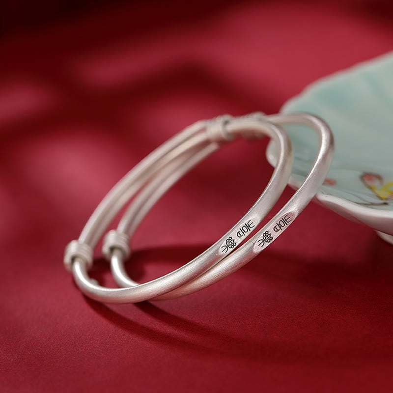 Buddha Stones 999 Sterling Silver Peace And Joy Protection Kids Child Bracelet Bangle - image 8