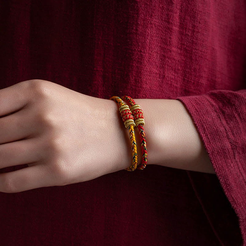 Buddha Stones Tibet Handmade Chinese Zodiac Natal Buddha Luck Strength Braided String Bracelet - image 23