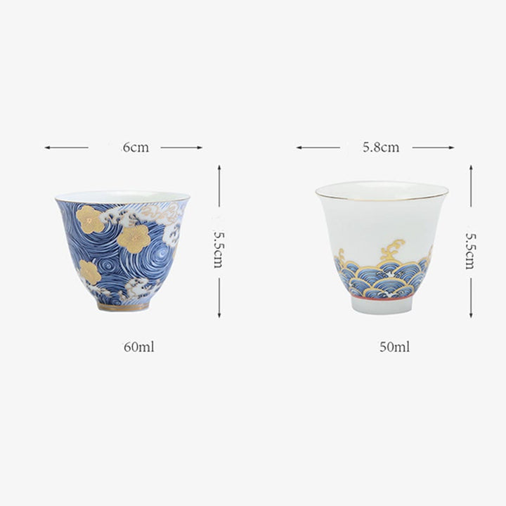 Buddha Stones Vintage Ocean Sea Waves Ceramic Teacup Tea Cups - image 12