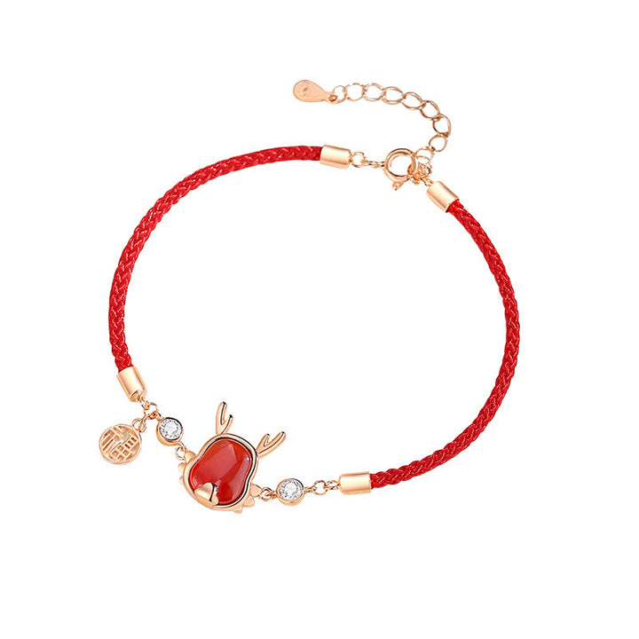 ❗❗❗A Flash Sale- Buddha Stones 925 Sterling Silver Year of the Dragon Natural Red Agate Dragon Attract Fortune Fu Character Strength Bracelet Necklace Pendant Earrings - image 24