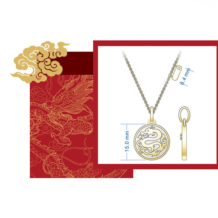 ❗❗❗A Flash Sale- Buddha Stones 925 Sterling Silver Tridacna Stone Year of the Dragon Fu Character Luck Strength Necklace Pendant - image 6