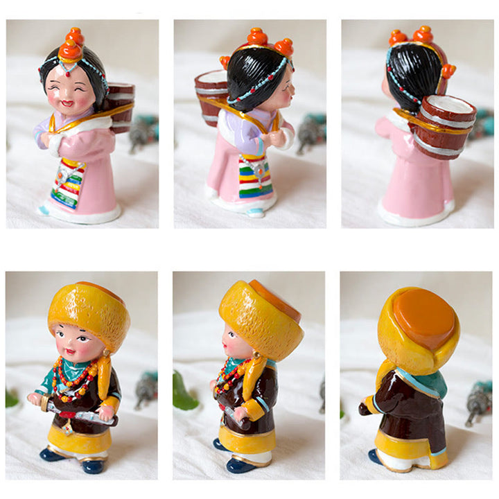 Buddha Stones Hand Painted Tibetan Figures Creative Home Office Car Decoration Ornament - image 2