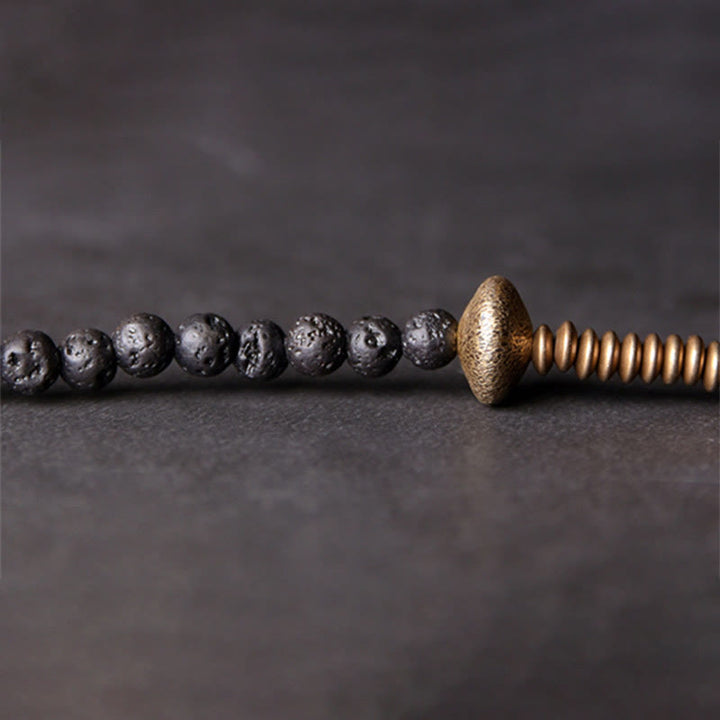 Buddha Stones Vintage Lava Rock Copper Healing Multilayered Bracelet - image 5