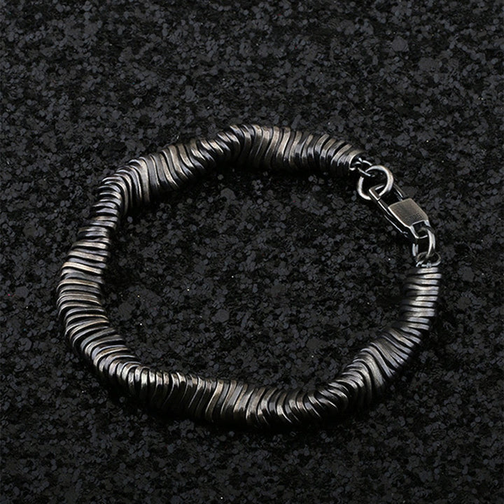 Buddha Stones 925 Sterling Silver Vintage Twisted Design Wealth Healing Chain Bracelet - 18.5-19.5cm - image 0
