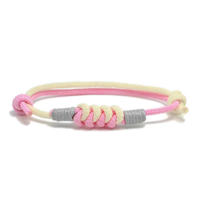 Buddha Stones Simple Design King Kong Knot Strength Braid String Bracelet - Pink(Bracelet Size 15-25cm) - image 3