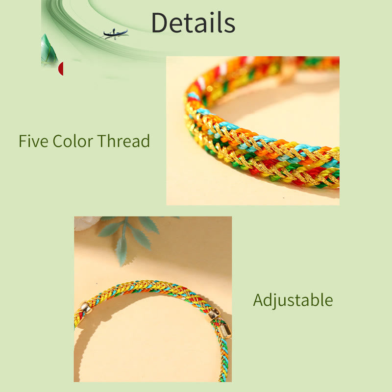 Buddha Stones Colorful Rope Zongzi Pattern Luck Handmade Child Adult Bracelet - image 3