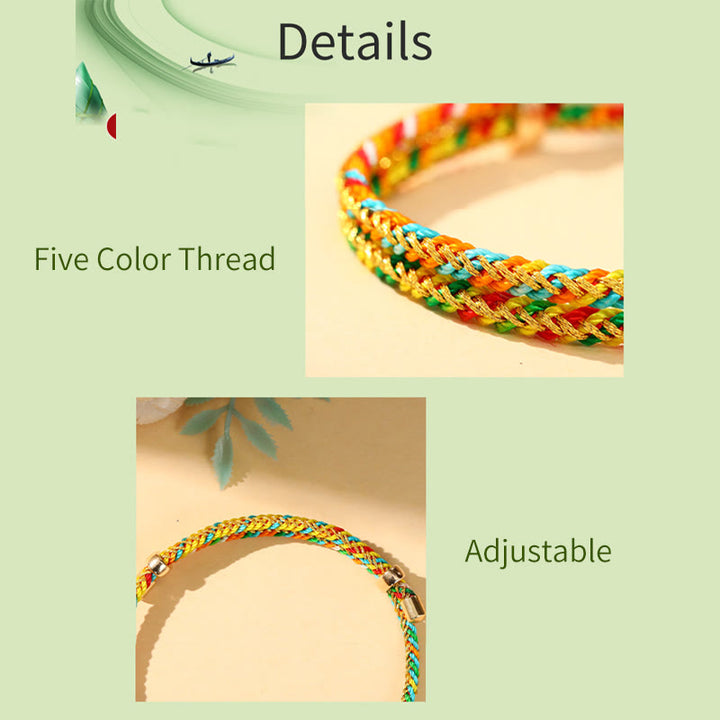 Buddha Stones Colorful Rope Zongzi Pattern Luck Handmade Child Adult Bracelet - image 3
