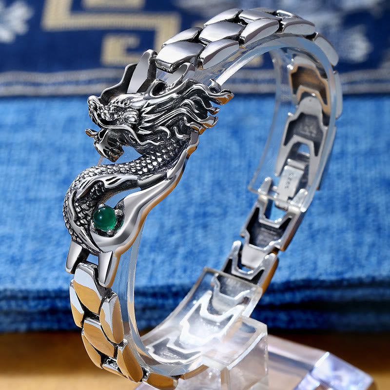 Buddha Stones Vintage Dragon Pattern Engraved Success Bracelet - image 1