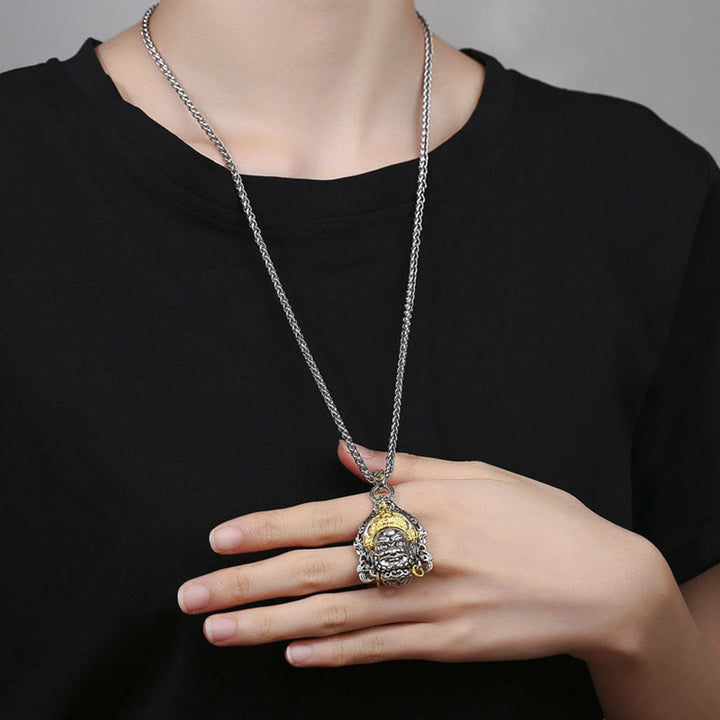Buddha Stones Yellow God of Wealth Amulet Copper Luck Necklace Pendant - image 5