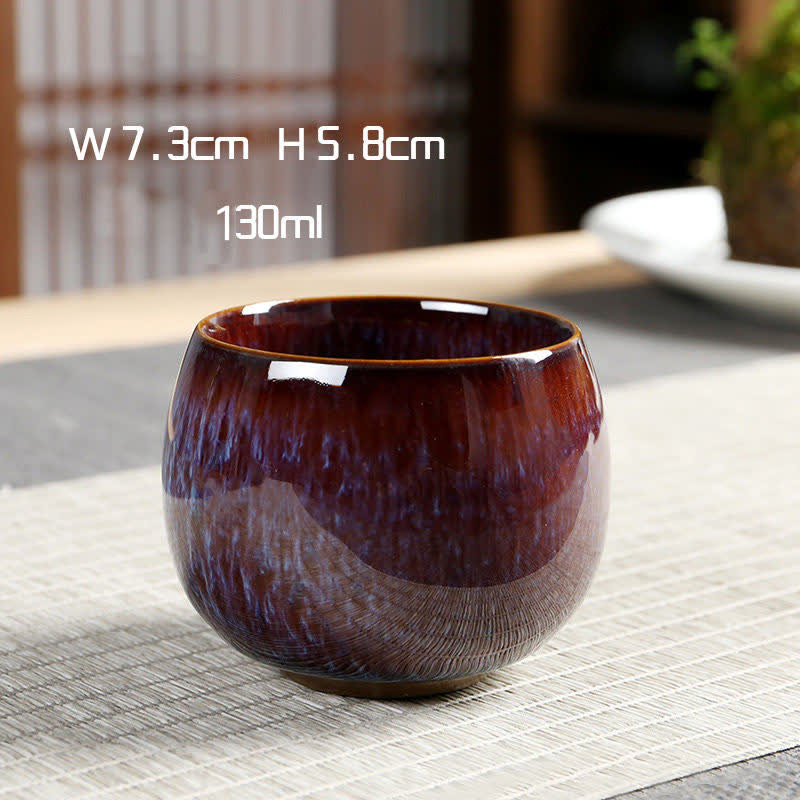 Buddha Stones Multicolor Ceramic Teacup Ocean Wave Tea Cups - Red - image 11