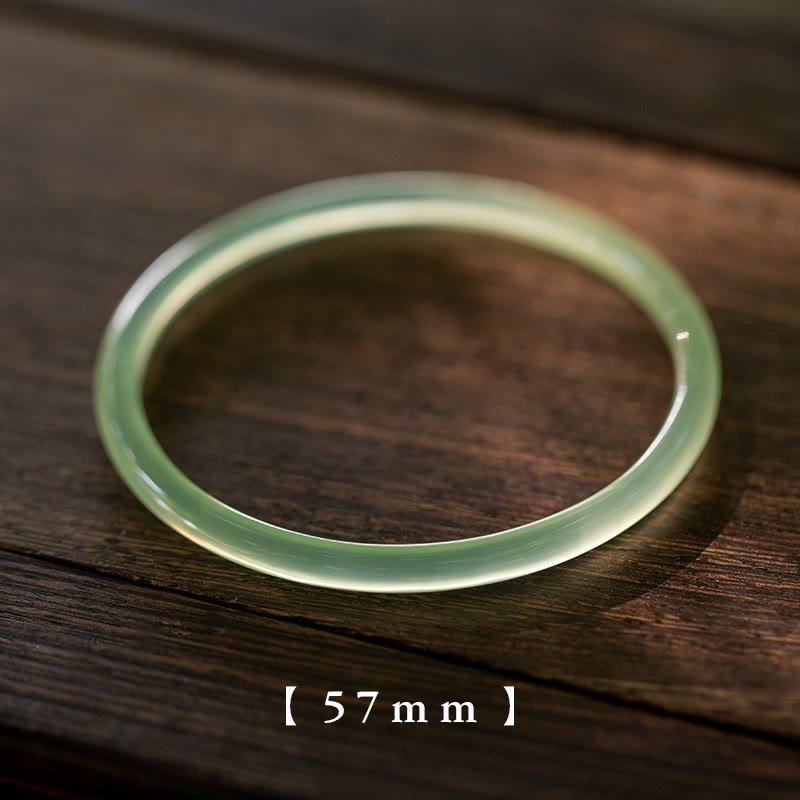 Buddha Stones Natural Green Chalcedony Strength Courage Cuff Bangle Bracelet - 57mm - image 8