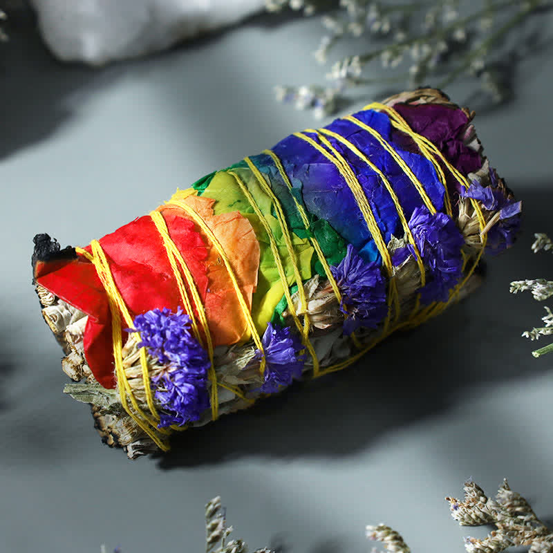 Buddha Stones Red Rose Forget-me-not Colorful Daisy Smudge Stick for Home Cleansing Incense Healing Meditation Smudge Sticks Rituals - image 4