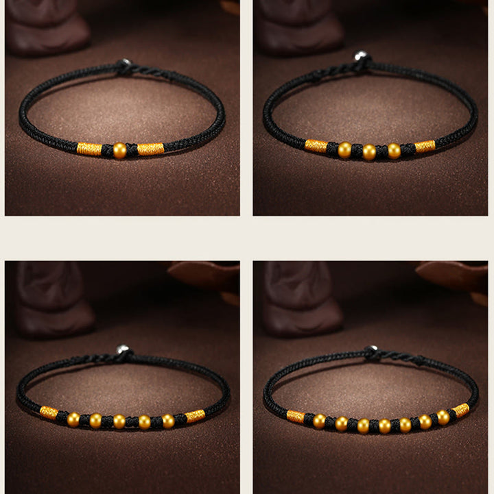Buddha Stones 999 Gold Beads Luck King Kong Knot Handmade Braided Protection Bracelet - image 23