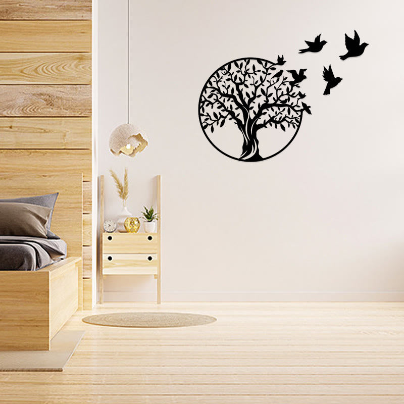 Buddha Stones Tree of Life Birds Sign Housewarming Gift Unity Wall Art - image 1