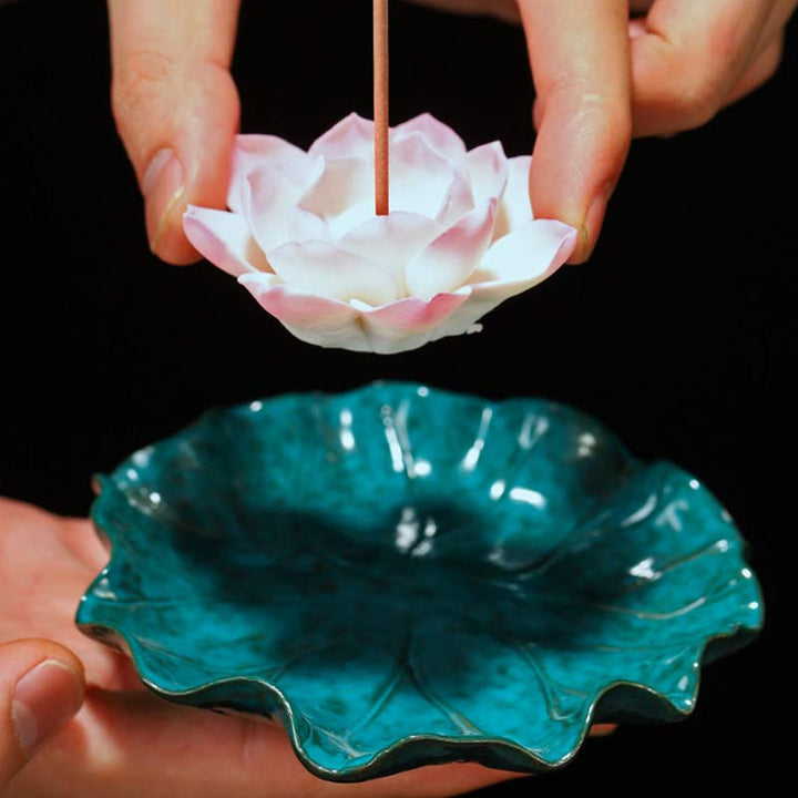Buddha Stones Tibetan Lotus Blessing Incense Burner Decoration - image 7