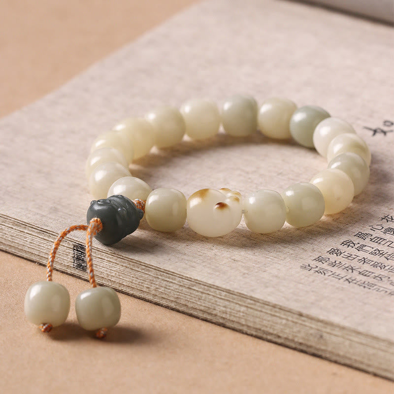 Buddha Stones Lucky Cat Bodhi Seed Cat Paw Peace Bracelet - image 1