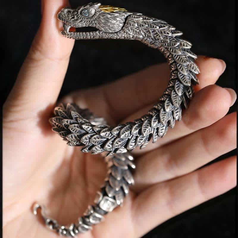 Buddha Stones Dragon Snake Handmade Amulet Protection Chain Bracelet - image 3