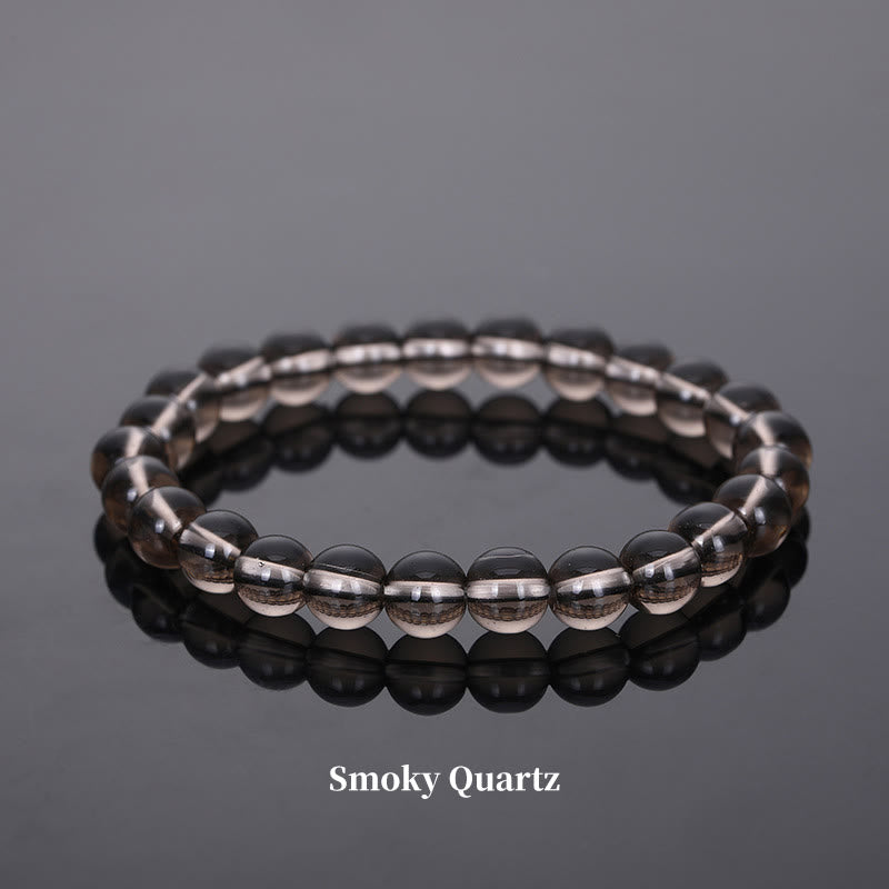 Buddha Stones Natural Stone Quartz Healing Beads Bracelet - 8mm - Smoky Quartz - image 71