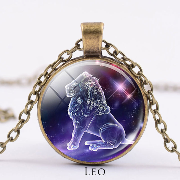 12 Constellations of the Zodiac Moon Starry Sky Protection Blessing Necklace Pendant - image 30