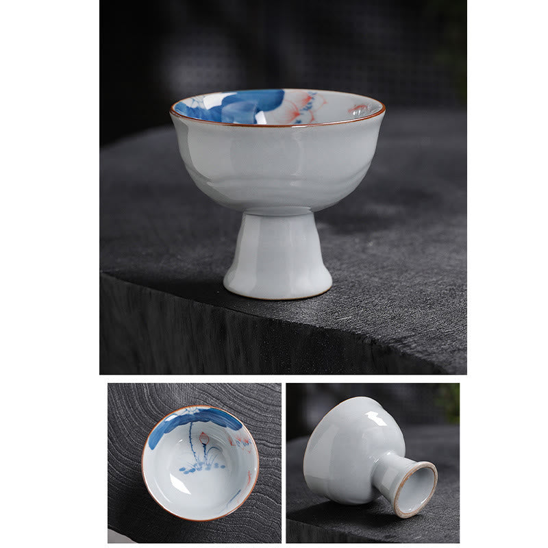 Buddha Stones Lotus Flower Leaf Bamboo Ceramic Teacup Kung Fu Tea Cups - image 23