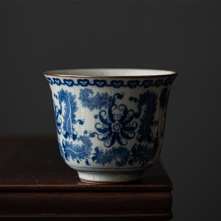 Buddha Stones Mountain Landscape Lotus Orchid Pavilion Gathering Ceramic Teacup Kung Fu Tea Cup - Lotus - 7.8cm*6.4cm*130ml - image 10