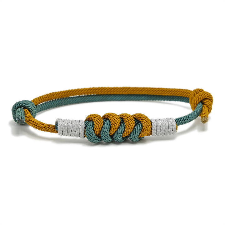 Buddha Stones Simple Design King Kong Knot Strength Braid String Bracelet - Green&Brown(Bracelet Size 15-25cm) - image 19