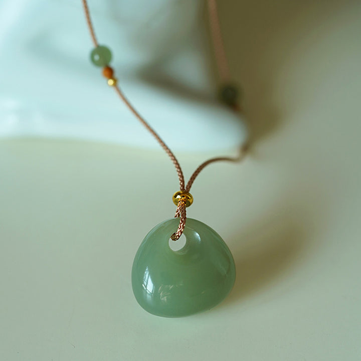 Buddha Stones Natural Jade Luck Prosperity Necklace Pendant (Random Color) - image 2