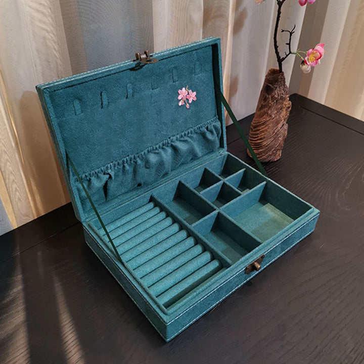 Buddha Stones Flowers Dragonfly Jewelry Box Organizer Single Layer Jewelry Storage Box Flannel Box - image 7