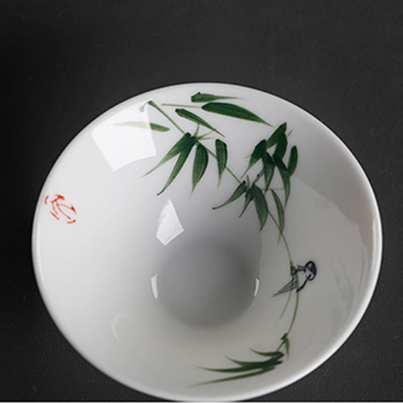 Buddha Stones Vintage Plum Orchid Bamboo Chrysanthemum Lotus Koi Fish Ceramic Teacup Kung Fu Tea Cups - image 5