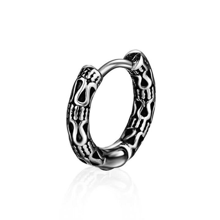 Retro Pattern Titanium Steel Balance Earrings - Silver - image 0