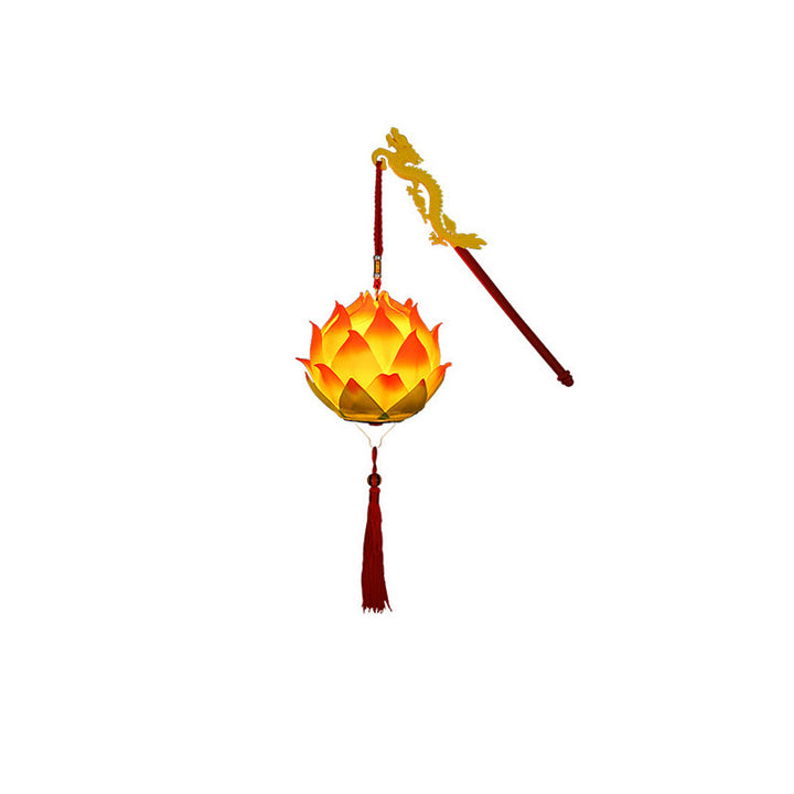 Buddha Stones DIY Lotus Flower Dragon Lantern Tassel Lamp Decoration - image 24