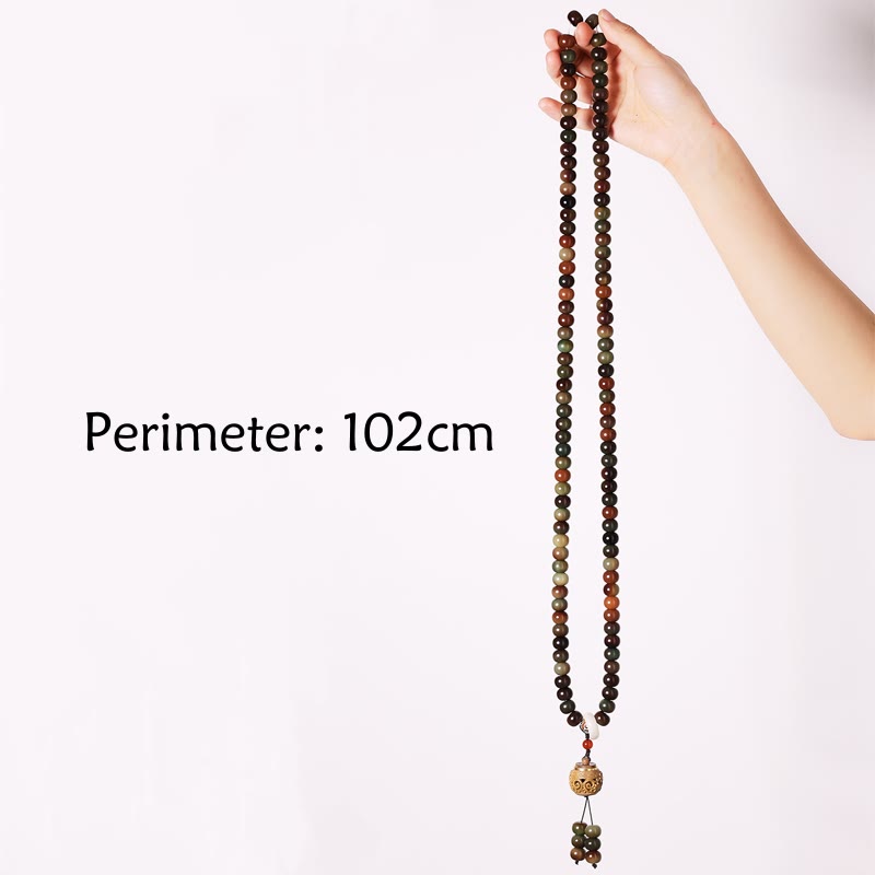 Buddha Stones 108 Mala Beads Dunhuang Color Bodhi Seed Dzi Bead Keep Away Evil Spirits Bracelet - image 8