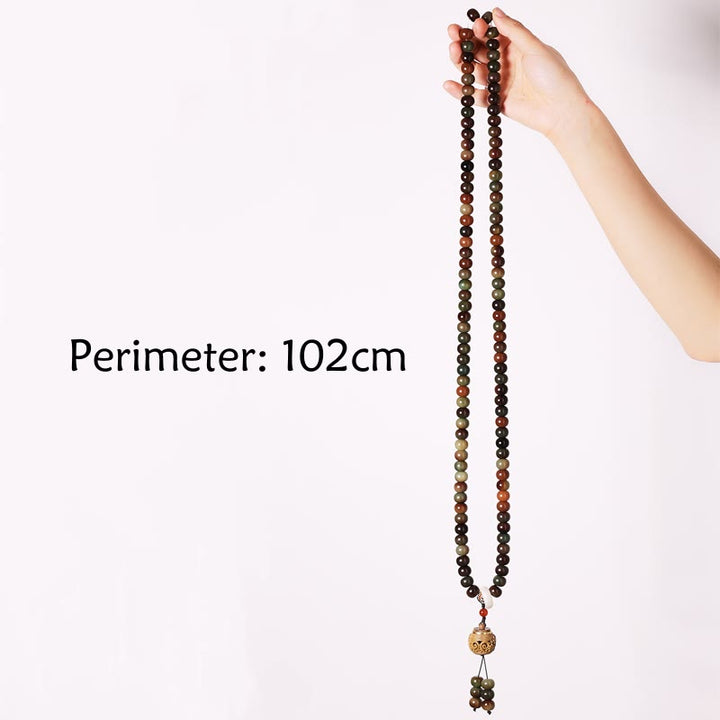 Buddha Stones 108 Mala Beads Dunhuang Color Bodhi Seed Dzi Bead Keep Away Evil Spirits Bracelet - image 8