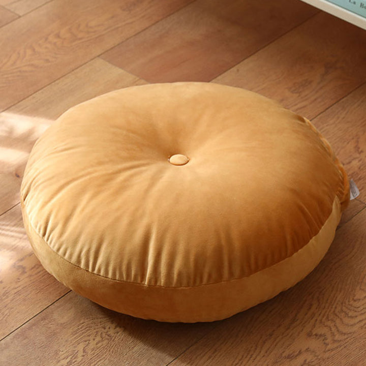 Buddha Stones Lotus Simple Pattern Linen Meditation Seat Cushion Home Living Room Decoration - Detachable - Approx. 40cm × 10cm (slight variation possible) - Orange - image 29