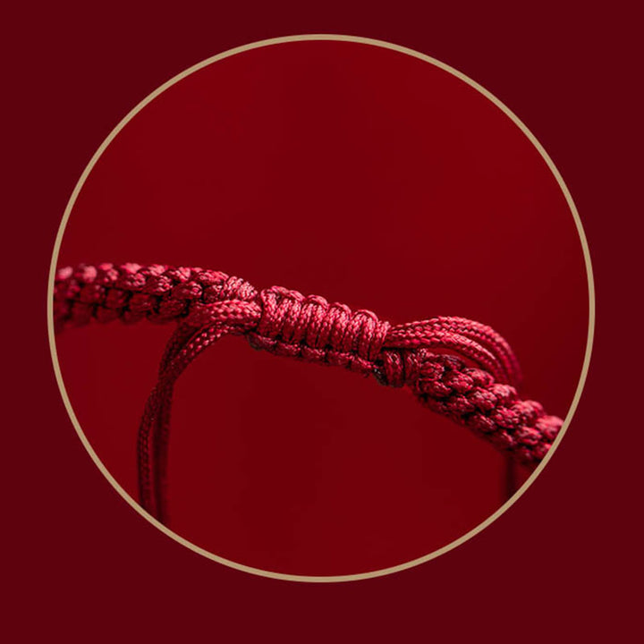 Buddha Stones Tibet Cinnabar Om Mani Padme Hum Engraved Blessing Braided Bracelet - image 11