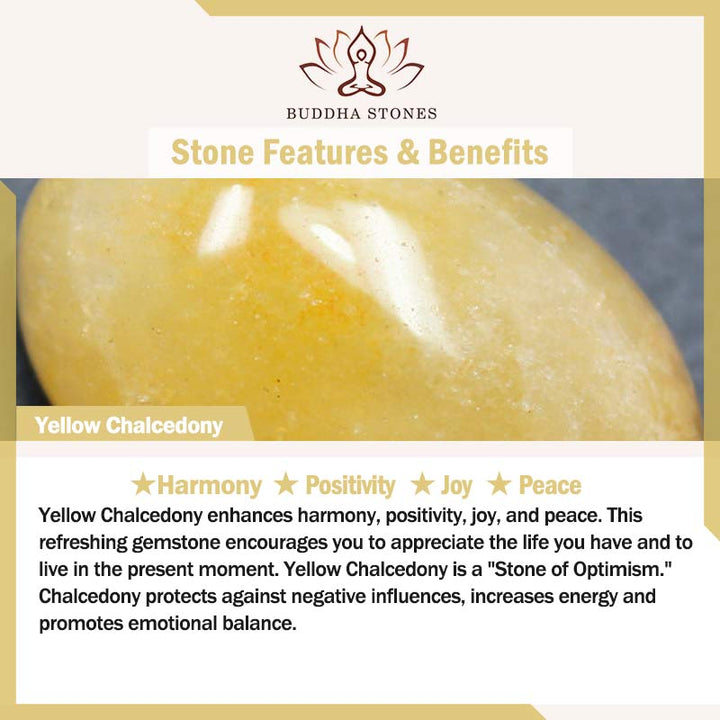 Buddha Stones 108 Mala Beads Yellow Chalcedony Harmony Bracelet - image 8