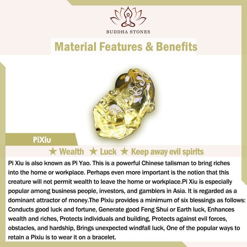 Buddha Stones Natural Citrine Pixiu Wealth Protection Bracelet - image 6