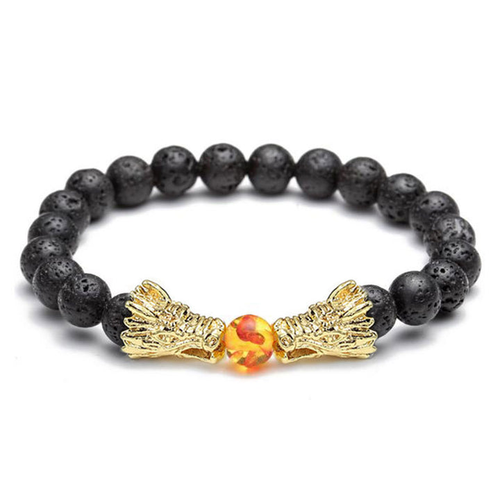 Buddha Stones White Turquoise Lava Rock Dragon Blessing Beaded Bracelet - image 16