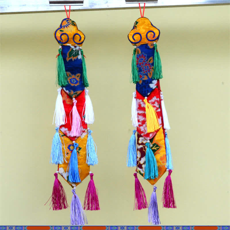 Lotus Flower Eight Auspicious Symbols Meditation Enlightenment Colorful Tassels Wall Art - image 14