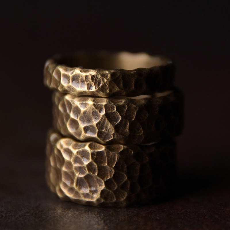 Buddha Stones Tibetan Bump Texture Design Copper Brass Luck Ring - image 14