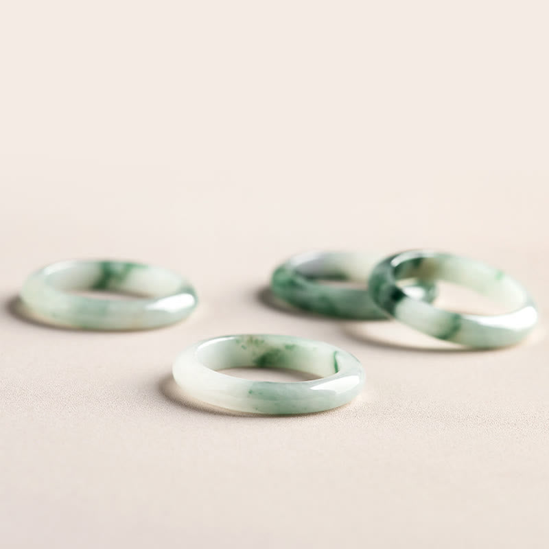Buddha Stones Natural Green Jade Luck Abundance Ring - image 7