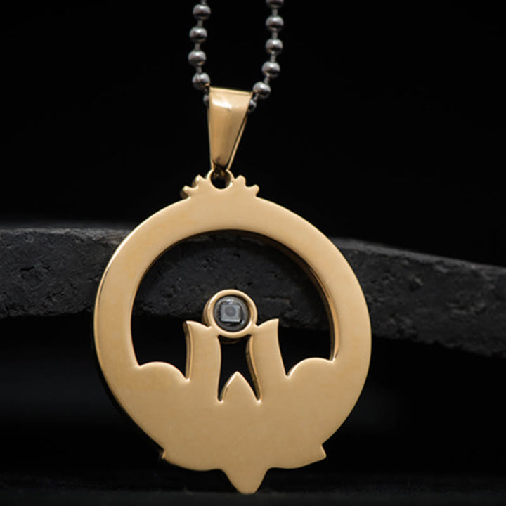 Buddha Stones Lotus Titanium Steel Enlightenment Projection Shurangama Mantra Necklace Pendant - image 14