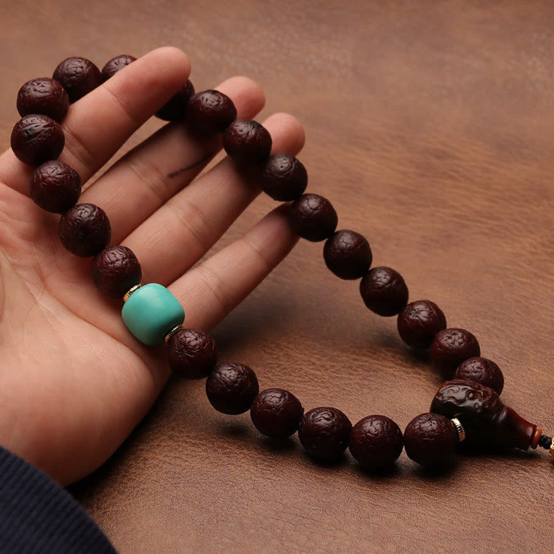 Buddha Stones Tibetan Bodhi Seed Agate Bead Luck Wealth Tassel Charm Wrist Mala - image 23