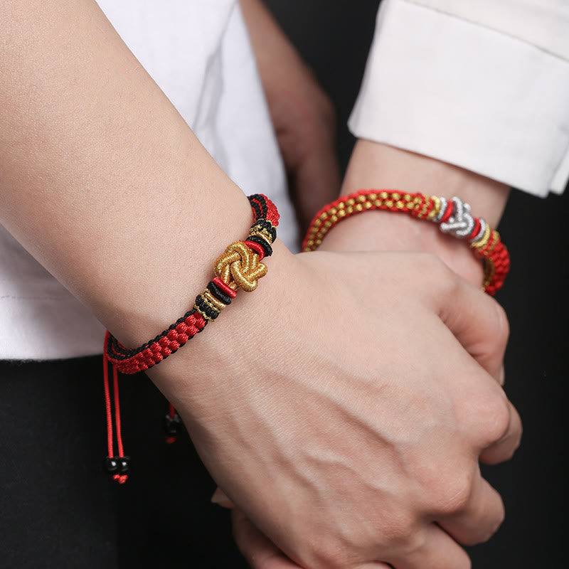 Buddha Stones Colorful Rope True Love Knot Luck Handmade Bracelet - image 18