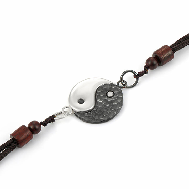 Buddha Stones 990 Sterling Silver Yin Yang Balance Harmony Necklace Pendant - image 12