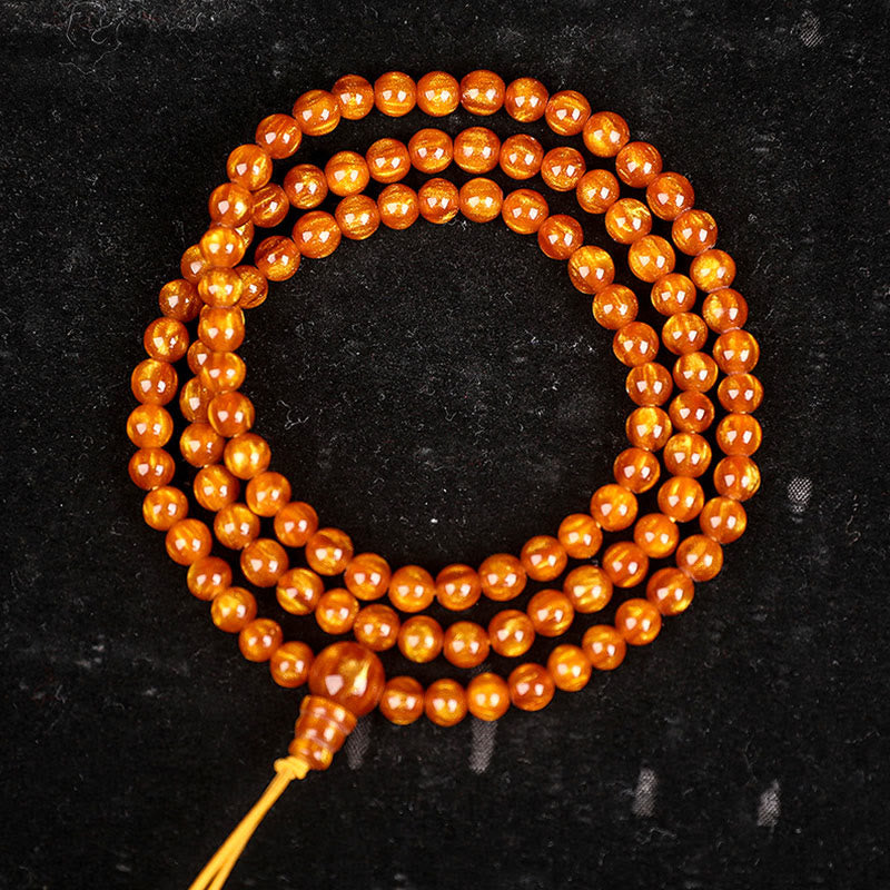 Buddha Stones Golden Sea Willow Success Positive Bracelet Mala - 6*108mm - image 13
