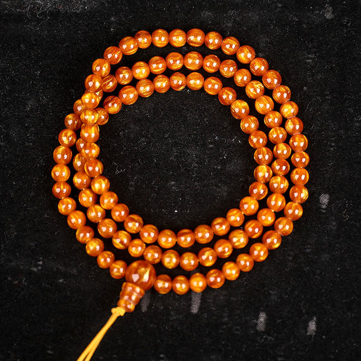 Buddha Stones Golden Sea Willow Success Positive Bracelet Mala - 6*108mm - image 13