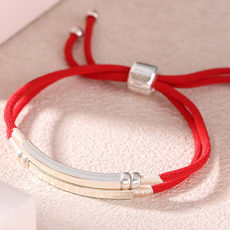 Buddha Stones 925 Sterling Silver Red String Layered Braid Bracelet - image 4