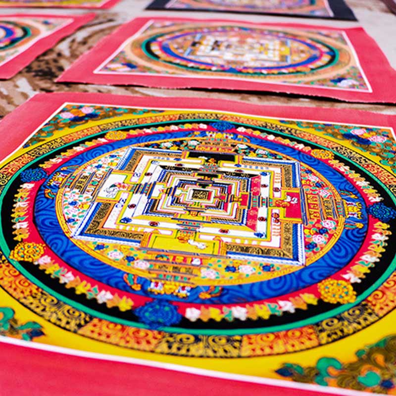 Buddha Stones Tibetan Handmade Thangka Mandala Painting Blind Box Random Color Pattern - image 13