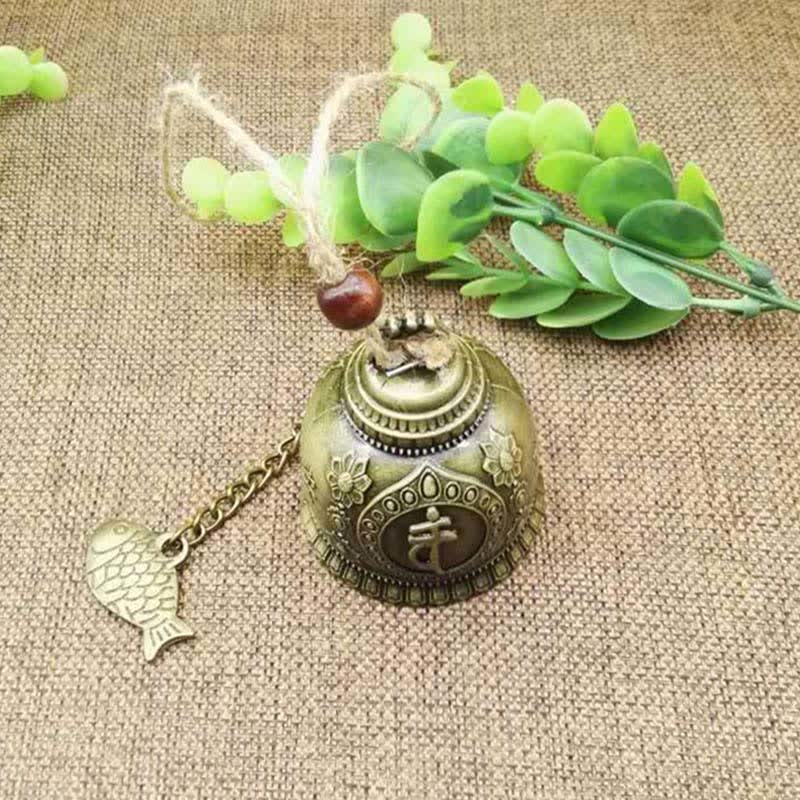 Buddha Stones Feng Shui Buddha Koi Fish Dragon Elephant Wind Chime Bell Luck Wall Hanging Decoration - image 2